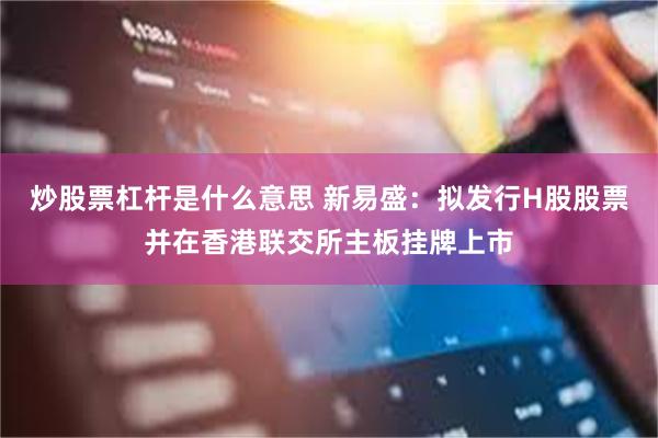 炒股票杠杆是什么意思 新易盛：拟发行H股股票并在香港联交所主板挂牌上市