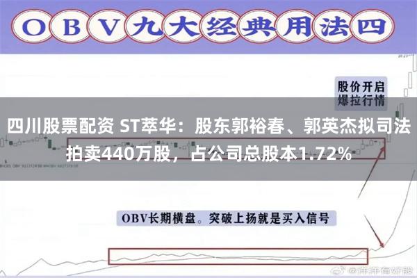 四川股票配资 ST萃华：股东郭裕春、郭英杰拟司法拍卖440万股，占公司总股本1.72%