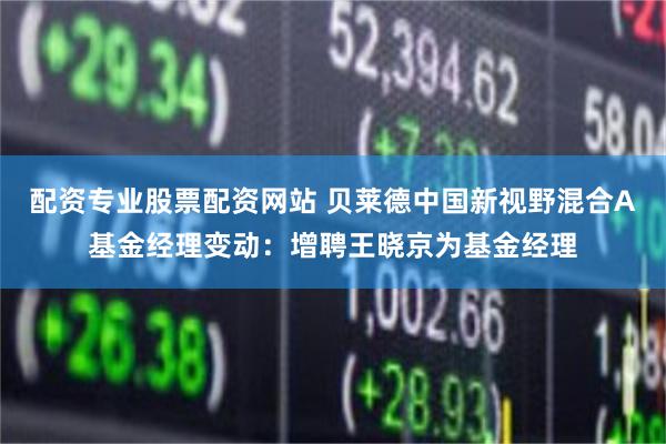 配资专业股票配资网站 贝莱德中国新视野混合A基金经理变动：增聘王晓京为基金经理