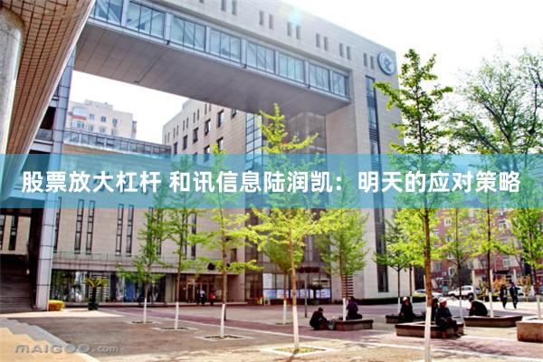 股票放大杠杆 和讯信息陆润凯：明天的应对策略