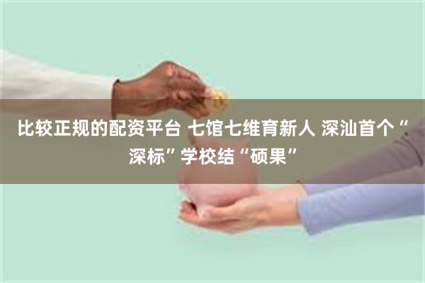 比较正规的配资平台 七馆七维育新人 深汕首个“深标”学校结“硕果”