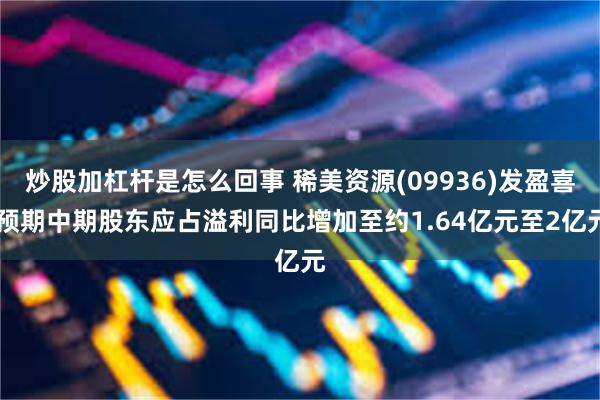 炒股加杠杆是怎么回事 稀美资源(09936)发盈喜 预期中期股东应占溢利同比增加至约1.64亿元至2亿元