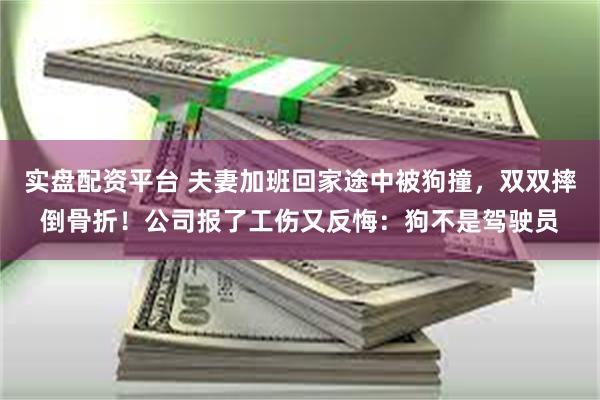 实盘配资平台 夫妻加班回家途中被狗撞，双双摔倒骨折！公司报了工伤又反悔：狗不是驾驶员