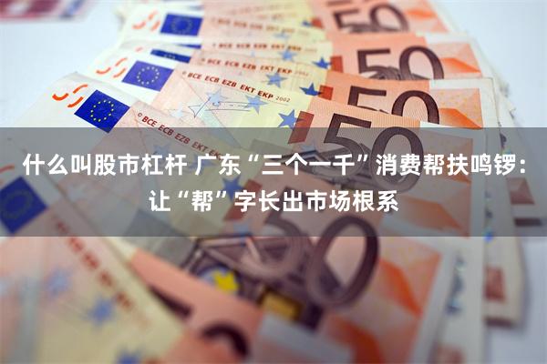 什么叫股市杠杆 广东“三个一千”消费帮扶鸣锣:让“帮”字长出市场根系