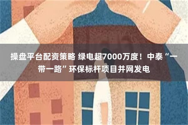 操盘平台配资策略 绿电超7000万度！中泰“一带一路”环保标杆项目并网发电